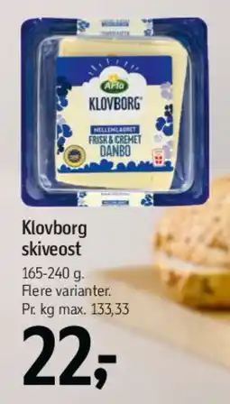 Føtex Klovborg skiveost tilbud