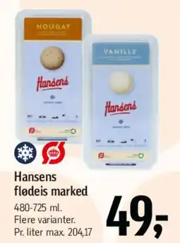 Føtex Hansens flødeis marked tilbud
