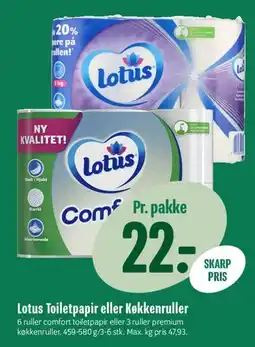 Min Købmand Lotus Toiletpapir eller Køkkenruller tilbud