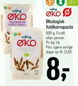 Føtex Økologisk fuldkornspasta tilbud