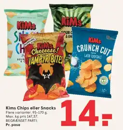 SPAR Kims Chips eller Snacks tilbud