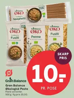 SPAR Grøn Balance Økologisk Pasta tilbud