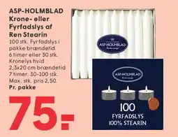 SPAR ASP-HOLMBLAD Krone- eller Fyrfadslys af ren stearin tilbud