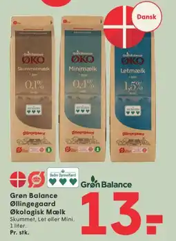 SPAR Grøn Balance Øllingegaard Økologisk Mælk tilbud
