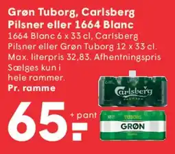 SPAR Grøn Tuborg / Carlsberg Pilsner / 1664 Blanc (ramme) tilbud