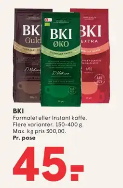 SPAR BKI Formalet eller Instant Kaffe tilbud