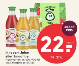 SPAR Innocent Juice eller Smoothie tilbud