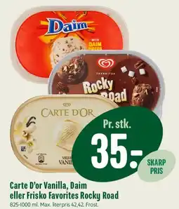 Min Købmand Carte D'or, Daim eller Frisko Favorites (is) tilbud