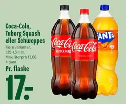 Min Købmand Coca-Cola, Tuborg Squash eller Schweppes tilbud