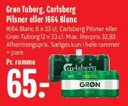 Min Købmand Grøn Tuborg / Carlsberg Pilsner / 1664 Blanc tilbud