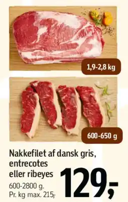 Føtex Nakkefilet af dansk gris, entrecotes eller ribeyes tilbud