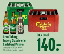 Min Købmand Grøn Tuborg, Tuborg Classic eller Carlsberg Pilsner (kasse) tilbud