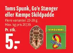 Min Købmand Toms Spunk, Go'e Stænger eller Kæmpe Skildpadde tilbud