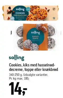 Føtex salling - Cookies / kiks / toppe / knækbrød tilbud