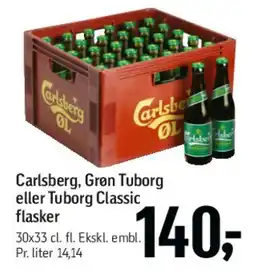 Føtex Carlsberg, Grøn Tuborg eller Tuborg Classic flasker tilbud