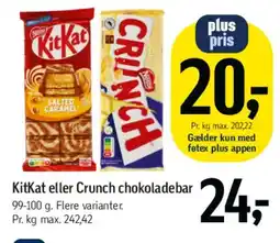 Føtex KitKat eller Crunch chokoladebar tilbud