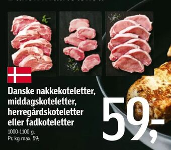 Danske nakkekoteletter, middagskoteletter, herregårdskoteletter eller fadkoteletter