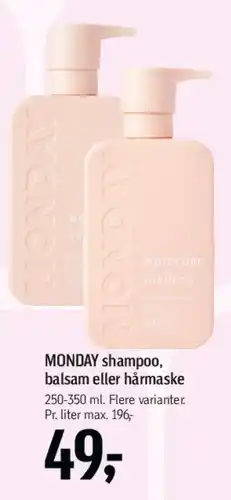 Føtex MONDAY shampoo, balsam eller hårmaske tilbud