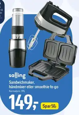 Føtex Sandwichmaker, håndmixer eller smoothie to go tilbud