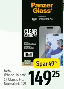Føtex PanzerGlass skærmbeskyttelse (iPhone-eksempel) tilbud