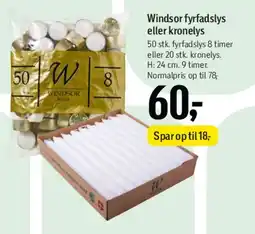 Føtex Windsor fyrfadslys eller kronelys tilbud