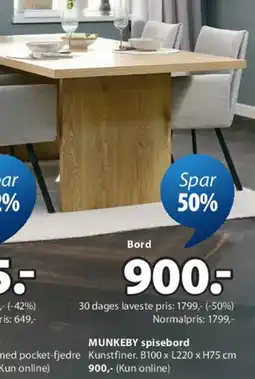 JYSK MUNKEBY spisebord tilbud