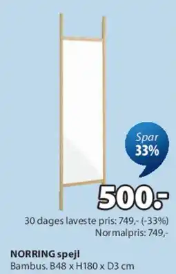 JYSK NORRING spejl tilbud