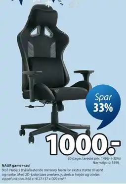 JYSK NAUR gamer-stol tilbud
