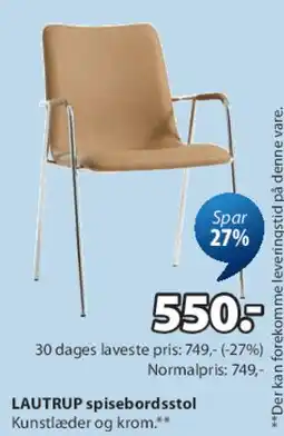 JYSK LAUTRUP spisebordsstol tilbud