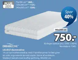 JYSK LILLELV skummadras tilbud