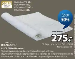 JYSK DREAMZONE Efjorden rullemadras tilbud