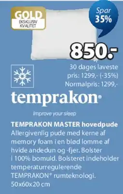 JYSK TEMPRACON MASTER hovedpude tilbud
