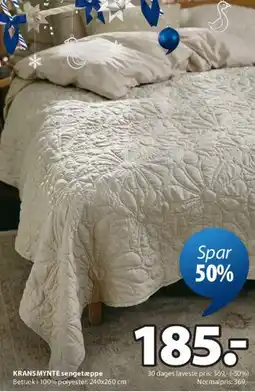 JYSK KRANSMYNTE sengetæppe tilbud