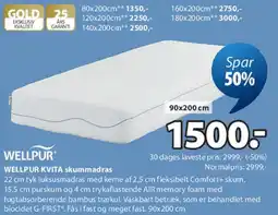 JYSK WELLPUR KVITA skummadras tilbud