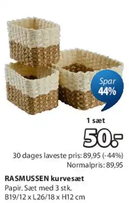 JYSK RASMUSSEN kurvesæt tilbud