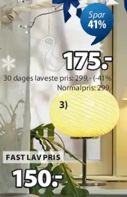 JYSK FREDDY bordlampe tilbud