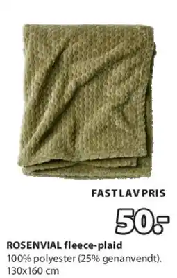 JYSK ROSENVAL fleece-plaid tilbud