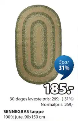 JYSK SENNEGRAS tæppe tilbud
