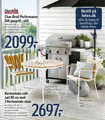 Føtex Kerteminde café sæt 80 cm med 2 Kerteminde stole tilbud