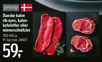 Danske kalve rib eyes, kalvekoteletter eller wienerschnitzler