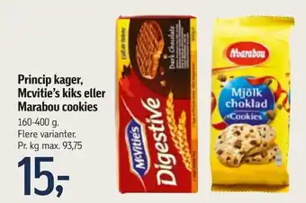 Føtex Princip kager, Mcvitie's kiks eller Marabou cookies tilbud