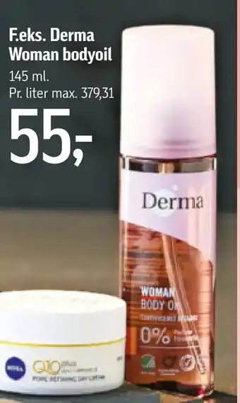Føtex Derma Woman bodyoil tilbud