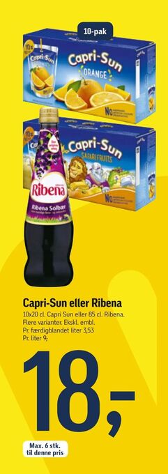 Føtex Capri-Sun eller Ribena tilbud