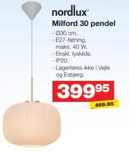 Bauhaus nordlux milford 30 pendel tilbud