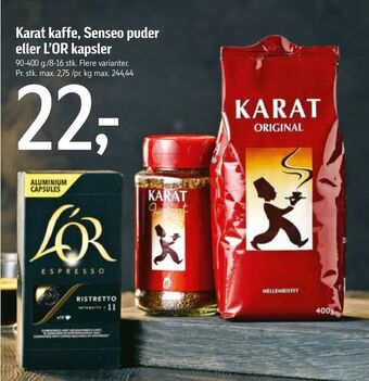 Føtex Karat kaffe, Senseo puder eller L'OR kapsler tilbud