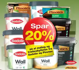 Bauhaus Sadolin og Pinotex maling og træbeskyttelse tilbud