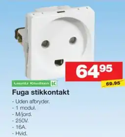 Bauhaus Lauritz Knudsen Fuga stikkontakt tilbud