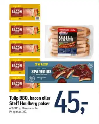 Føtex Tulip BBQ, bacon eller Steff Houlberg pølser tilbud