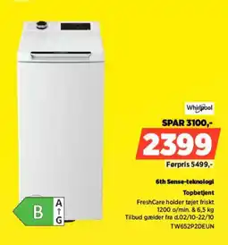 Power Whirlpool Topbetjent tilbud
