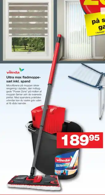 Vileda Ultra max flad moppe sæt inkl. spand